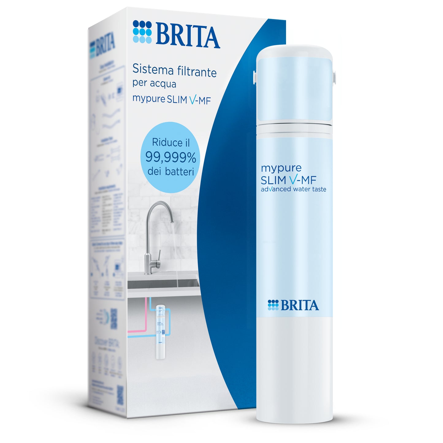 Sistema filtrante Acqua Sottolavello MypureSLIM V-MF (8.000L) Timer digitale, Brita