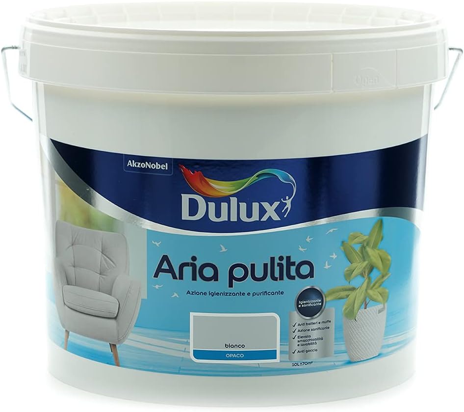 PITTURA LAVABILE CON FORMULA ANTI INQUINAMENTO BIANCO DULUX