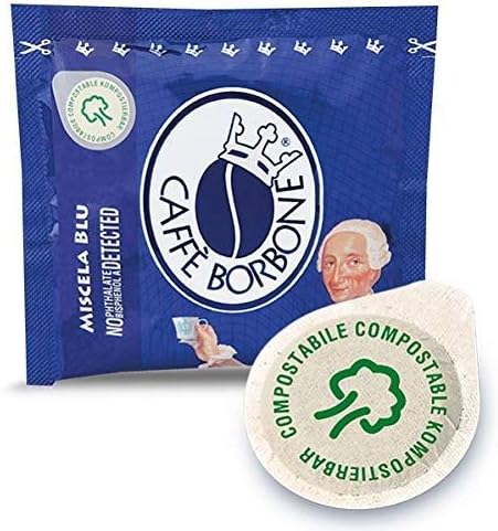Café Borbone Monodosis Compostables, Mezcla Azul – 150 monodosis – Sistema E.S.E. diámetro >44 mm – 150 unidades