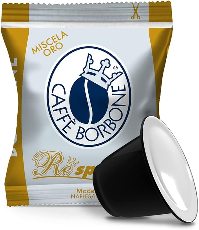 Caffè Borbone Respresso, Miscela Oro - 100 Capsule - Compatibili con le Macchine ad uso domestico Nespresso®* (1 confezione da 100)