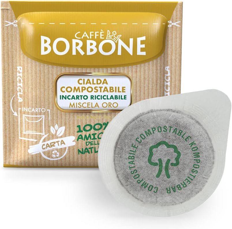 Café Borbone Monodosis Compostables, Mezcla Oro – 150 monodosis – Sistema E.S.E.