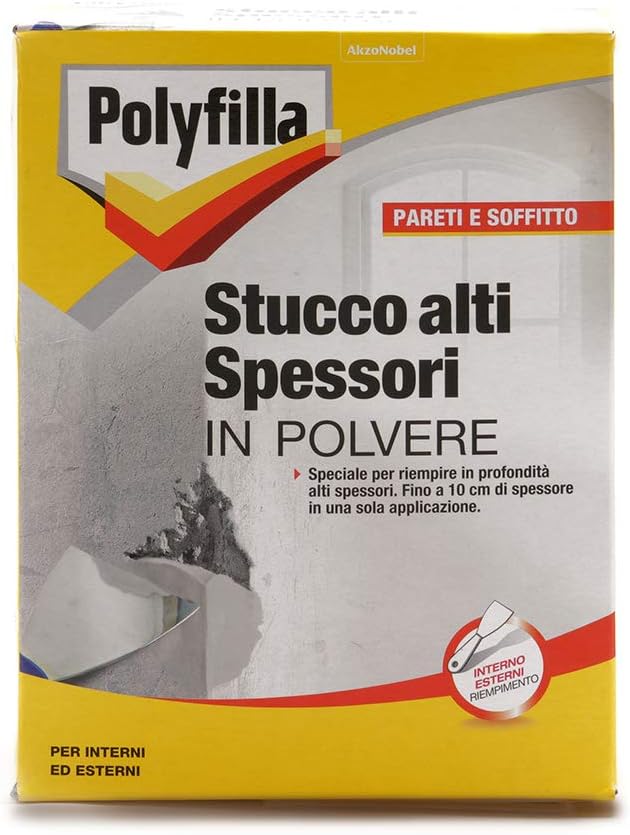 Stucco Alti Spessori in Polvere per Interni ed Esterni (1 kg), Polyfilla