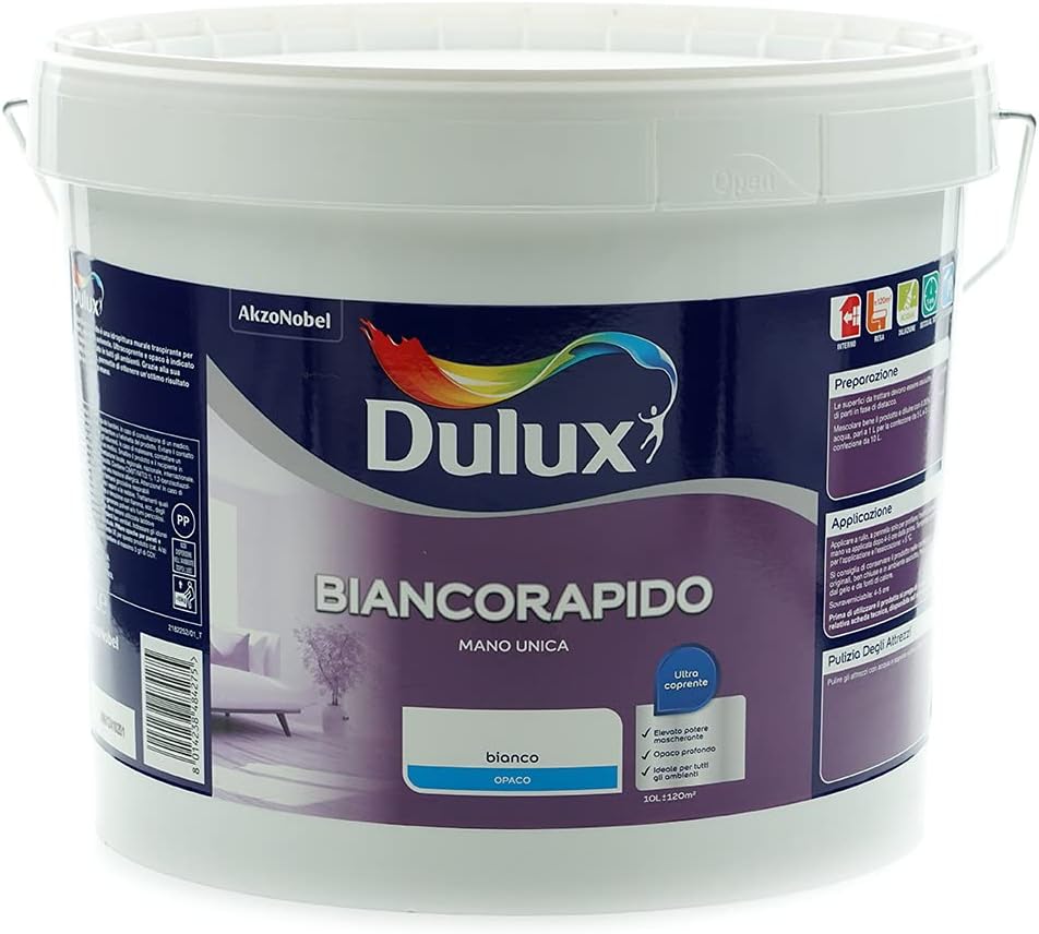 PITTURA LAVABILE MANO UNICA DULUX BIANCORAPIDO
