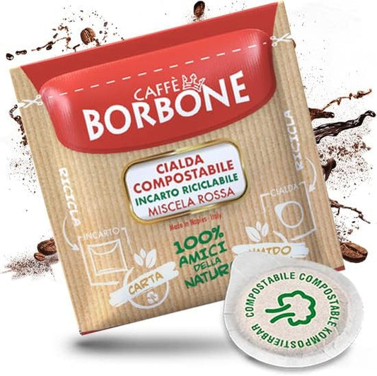 Caffè Borbone Cialda Compostabile, Miscela Rossa - 150 Cialde - Sistema ESE diametro >44 mm - 150 pezzi