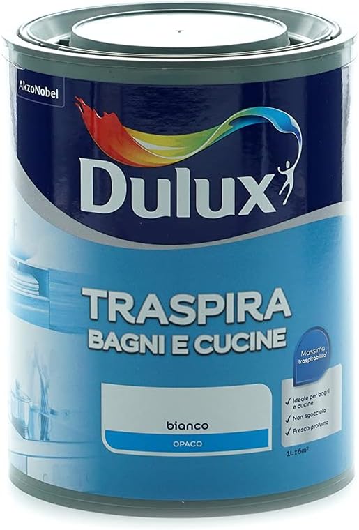PITTURA TRASPIRANTE UMIDITA' FORTE E VAPORE DULUX BAGNI E CUCINE