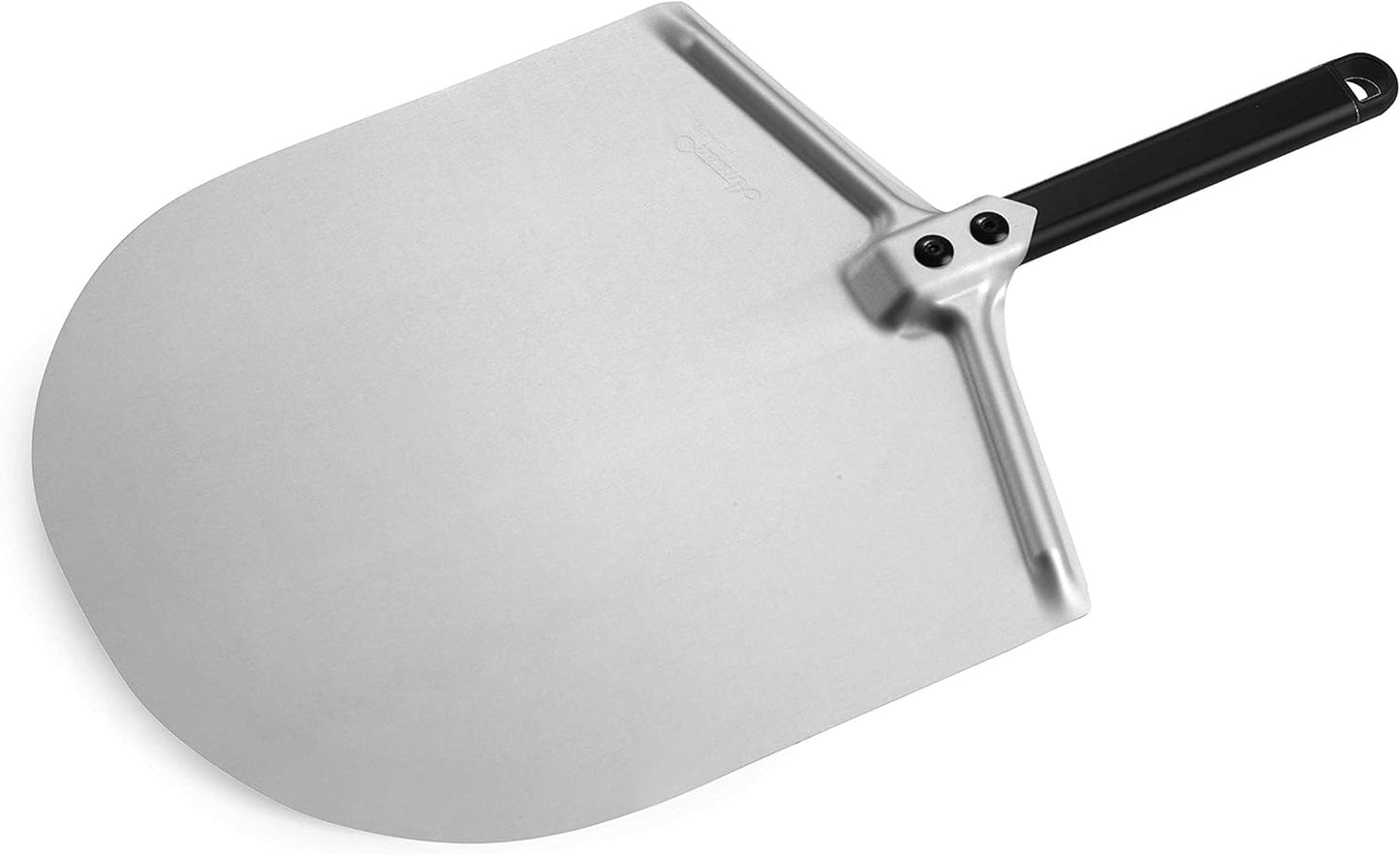 Gi.Metal Pala per Pizza corta in Alluminio anodizzato (Manico 25cm, Testa 33cm) - Linea Amica, certificata per Uso Alimentare, ideale per il Forno di Casa, 100% Made in Italy